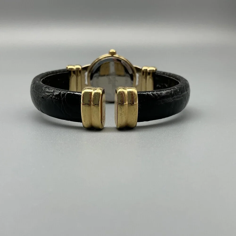 Vintage Black Hills Gold Womens Watch 23mm 12K Gold Leaves Cuff New Battery